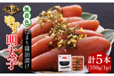 熟成 たまり醤油漬け 無着色 ゆず明太子 5本入り(350g)《築上町》【有限会社フィッシャーマンズクラブ】 明太子 めんたい [ABCU013] 16000円