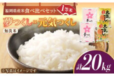 【先行予約】【令和7年産】福岡県産米食べ比べ「夢つくし」と「元気つくし」セット 無洗米 計20kg【2025年11月以降順次発送】《築上町》【株式会社ゼロプラス】 [ABDD016] お米 白ご飯 元気つくし ブランド米 夢つくし 85000円