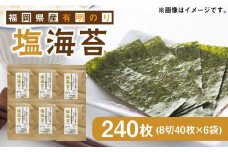 福岡県産有明のり 塩のり 8切40枚×6袋入 《築上町》【株式会社ゼロプラス】 [ABDD023] 11000円