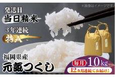 【先行予約】【全12回定期便】福岡県産【特A】評価のお米「元気つくし」5kg×2袋 [10kg] [白米]【2024年11月下旬以降順次発送】《築上町》【株式会社ベネフィス】 [ABDF117] 精米 米 ご飯 ごはん こめ コメ 304000円