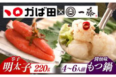 【もつ鍋一藤×かば田】国産黒毛和牛肉のもつ鍋醤油(4〜6人前)とかば田の辛子明太子 コラボセット 築上町/Smallcompany株式会社 [ABDZ005]もつ鍋 もつなべ 鍋 明太子 26000円