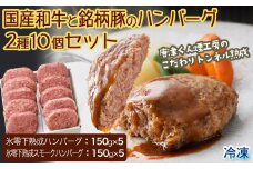 【トンネル熟成】国産和牛と銘柄豚のハンバーグ2種10個セット［A5702-A11］