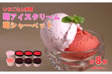【期間限定】苺好きが夢中！プレミアム苺アイスクリーム&シャーベット 計8個セット［A13736］
