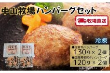 中山牧場ハンバーグ食べ比べセット（2種×2個）［A0102-0003］