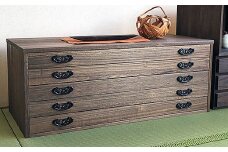 桐たんす 時代仕上げ総桐タンス 5段：C146-010