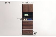 60幅サニタリー隙間収納（BR）【諸富家具】：C150-039