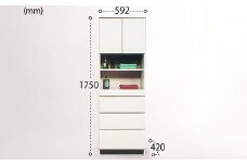 60幅サニタリー隙間収納（白）【諸富家具】：C150-043
