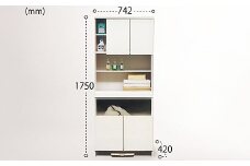 75幅ランドリー収納（白）【諸富家具】：C150-044