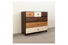 90ローチェスト4段マルーンⅡ【諸富家具】：C106-021