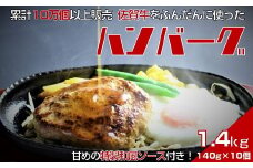 佐賀牛入りハンバーグ　140g×10個　累計販売個数10万個以上　甘めの特製和風ソース付：B150-018