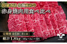 【定期便6回】【牧場直送】佐賀産黒毛和牛 赤身焼肉用 300g：B730-003