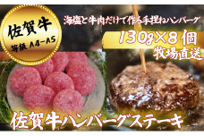 【牧場直送】佐賀牛ハンバーグステーキ 8個：B200-066