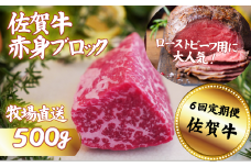 【定期便6回】佐賀牛 赤身ブロック肉 500g：B870-005