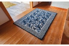 鍋島緞通[手刺繍]鍋島蔓牡丹縁まんじ文/原糸地 140×200cm：D255-001