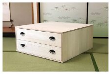 桐たんす 総桐押入収納布団台2杯引 75B：B850-004