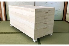 桐たんす 総桐着物収納4段キャスター付 KR-4CM：B690-002