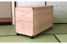 柿渋染め総桐衣裳箱 キャスター付5段 PKR-5C：B880-004