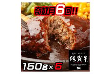 【奇数月定期便（年6回）】佐賀牛入りハンバーグ 5個：B580-004