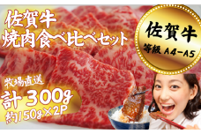 佐賀牛 焼肉食べ比べセット 300g：B120-064