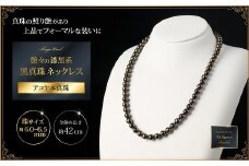 個数限定！艶々の漆黒系6～6.5mmアコヤ黒真珠ネックレス：C117-012