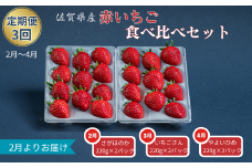 【定期便3回】赤いちご食べ比べ（2月〜4月発送）：B275-006