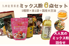 九州佐賀県産ミックス粉6点セット（国産大豆油付き）：B100-042