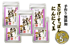 こつこつ真面目に作った すっぽん黒ひげにんにく玉 5袋セット：B410-001