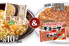 人気返礼品コラボセット AJINOMOTOギョーザ・JAさがオリジナル鶏ごぼうピラフ（各10袋） ぎょうざ 120個 ピラフ 250g×10袋 さがびより使用 味の素 ＪＡフーズさが 冷凍食品 餃子 簡単調理 加工食品 惣菜 冷凍 佐賀市：B230-019