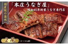 「本庄うなぎ屋」の国産鰻の蒲焼 2尾（2～3人前）：B335-018