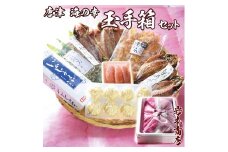 唐津 海の幸 特別限定 玉手箱セット 【無添加・無着色】唐津産 旬アジ 醤油みりん 淡汐干し ミシュランガイド掲載店 手作り 佐賀 呼子イカしゅうまい 無着色メンタイコ 国産 焼きいか 唐津産 おつまみいりこ