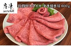 佐賀牛 ももスライス 600g(A4ランク以上の品)すき焼き用 霜降り牛肉 国産黒毛和牛 お土産 ご自身用 ギフト贈答 お祝い用