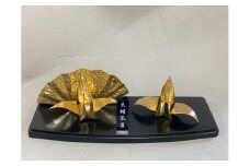 金属製 夫婦(めおと)孔雀 観賞用 装飾品 工芸 置物 透明プラスティックケース