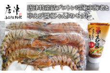 唐津特産活プロトン冷凍車海老と車えび醤(じゃん)のセット(250g×2P 醤90g) 刺身 フライ 煮付 ギフト