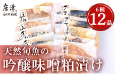 天然旬魚の吟醸味噌粕漬け 1枚80g∼90g 全12枚 (ぶり90g×2切 さわら90g×2切 真鯛80g×2切 さば90g×2切 連子鯛90g×2切 かんぱち90g×2切)おかず ギフト