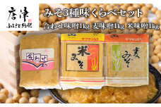 みそ3種味くらべセット(合わせ味噌１kg、麦味噌１kg、米味噌１kg)irodoriからつ四季の返礼品 マツキン醸造