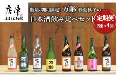 「全4回定期便」数量期間限定! 万齢 春夏秋冬の日本酒飲み比べセット 2本×4回(合計8本)