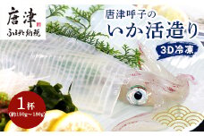 『先行予約』唐津呼子産いか活造り 1杯(約150g～180g)  急速冷凍 新鮮そのまま食卓へ！イカ 刺身 簡単 ギフト ※水揚げあり次第6月以降順次発送させていただきます。