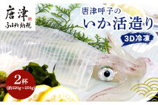『先行予約』唐津呼子産いか活造り 2杯(約220g～250g×2) 急速冷凍 新鮮そのまま食卓へ！イカ 刺身 簡単 ギフト ※水揚げあり次第6月以降順次発送させていただきます。