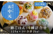 「お中元」(一粒庵) 一膳ごはん16種詰合せ 125g×16(合計2kg) 簡単調理 玄米 おこわ