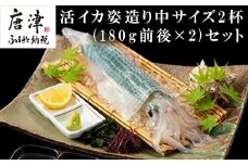 活イカ姿造り中サイズ2杯(180g前後×2)セット！ 鮮度抜群 捌きたて瞬間冷凍 いか活造り 刺身 簡単 呼子 ギフト