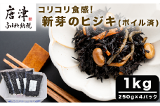 コリコリ食感 新芽のヒジキ(ボイル済) 250g×4パック(合計1kg) ひじき 真空パック 冷凍 煮物 サラダ 海藻