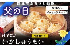 「父の日」呼子萬坊いかしゅうまい4箱セット 呼子名物 惣菜 ギフト用 贈り物用