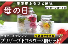 「母の日」《美しい時が閉じ込められた》プロフーモアレンジ2個セット プリザーブドフラワー インテリア 置物 かわいい おしゃれ ハンドメイド 贈り物 ギフト 誕生日 枯れないお花