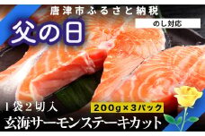 「父の日」玄海サーモンステーキカット切身 200g×3パック(合計600g) おさかな村 お弁当 おかず
