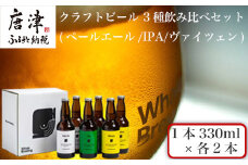 クラフトビール 3種(ペールエール/IPA/ヴァイツェン)飲み比べセット (1本330ml×各2本) ホエールブルーイング 呼子 ipa ギフト 瓶ビール クラフト お酒 アルコール 家飲み