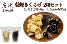 ノウフクJAS認証 乾燥きくらげ 2種セット(しろかがみ30g・くろかがみ35g) 唐津市産 キクラゲ 木耳 きのこ 食物繊維  和食 中華 洋食 料理