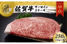佐賀牛 艶さし！【A4～A5】佐賀牛サーロイン ステーキ 250g（250gx1枚） 肉 お肉 牛肉 和牛 牛 ※配送不可：離島