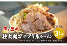 ラーメン 夢を語れ 3食 セット 極太麺 ガッツリ系ラーメン 豚 1本付き！G系※配送不可：離島　