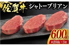 牛肉 佐賀牛 シャトーブリアン 600g 牛 肉 黒毛和牛 ステーキ 希少部位 霜降り 艶さし ※配送不可：北海道、沖縄、離島