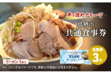 ラーメン 夢を語れ グループ 鳥栖市内共通食事券 3,000円分 (1,000円×3枚)＋ラーメン1食セット 極太麺 ガッツリ系ラーメン G系